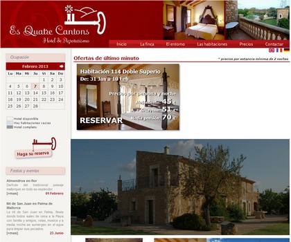 Agroturismo en Binissalem en Mallorca. Hotel de Agroturismo Es Quatre Cantons esquatrecantons.es